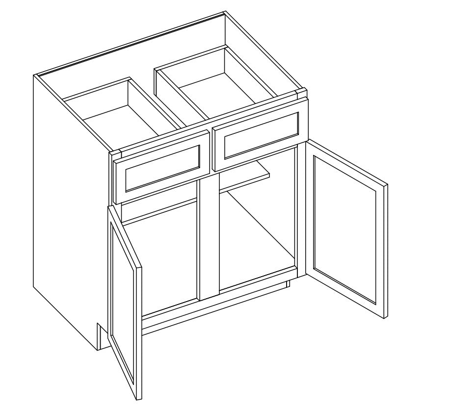 Base Cabinet - Double Door with Center Stile - 42 inch - B42