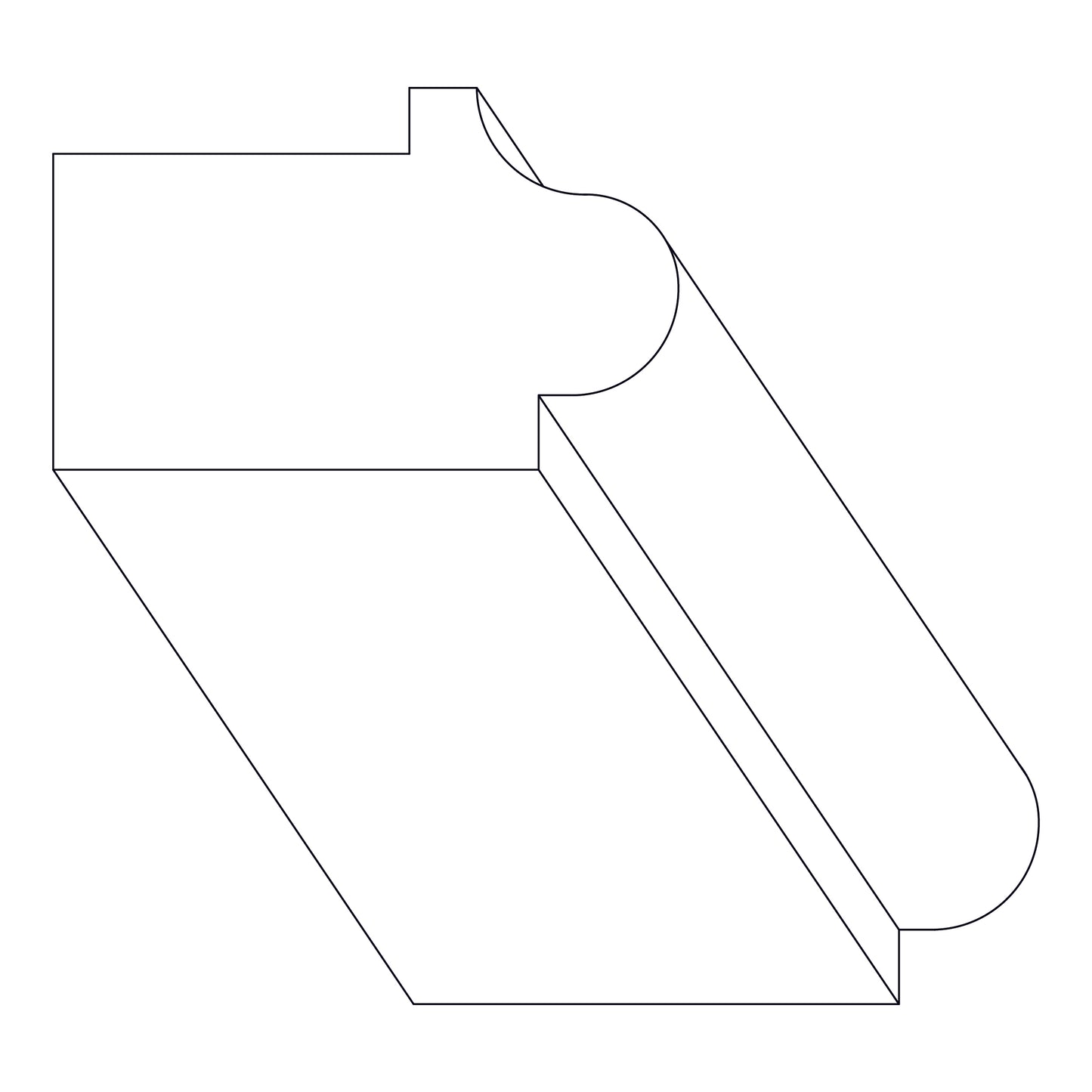 Bottom Edge Molding - 96 inch | Narrow Light Rail - BEM8