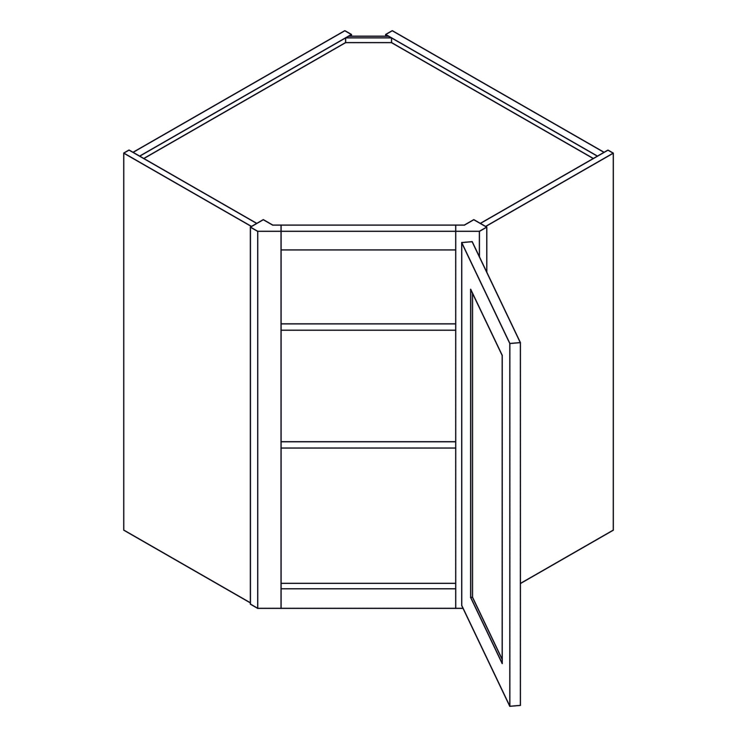 Wall Cabinet - Corner Wall Cabinet - 27x36 inch - CW2736