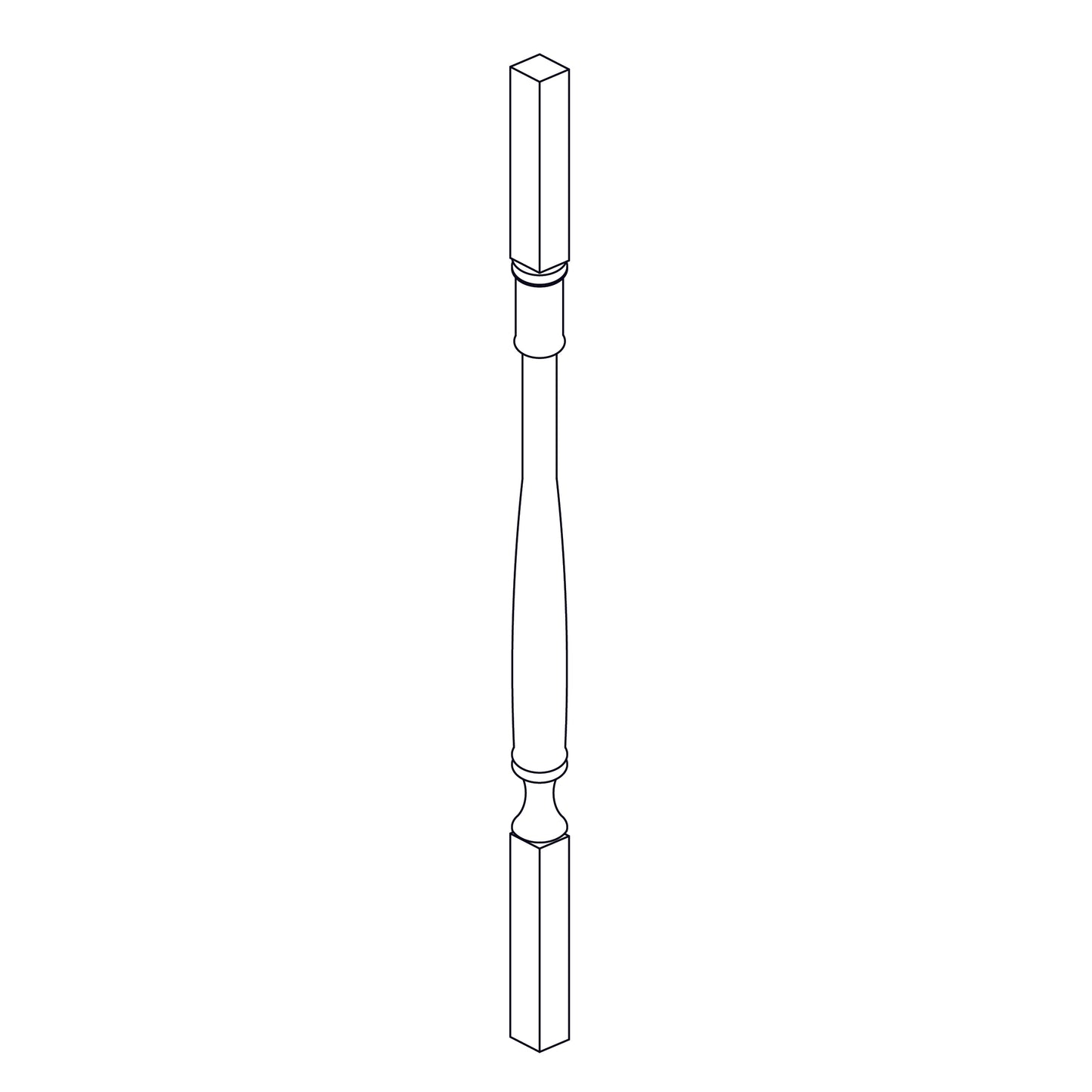 Turned Post - 3x35.5 inch - TPOSTP3