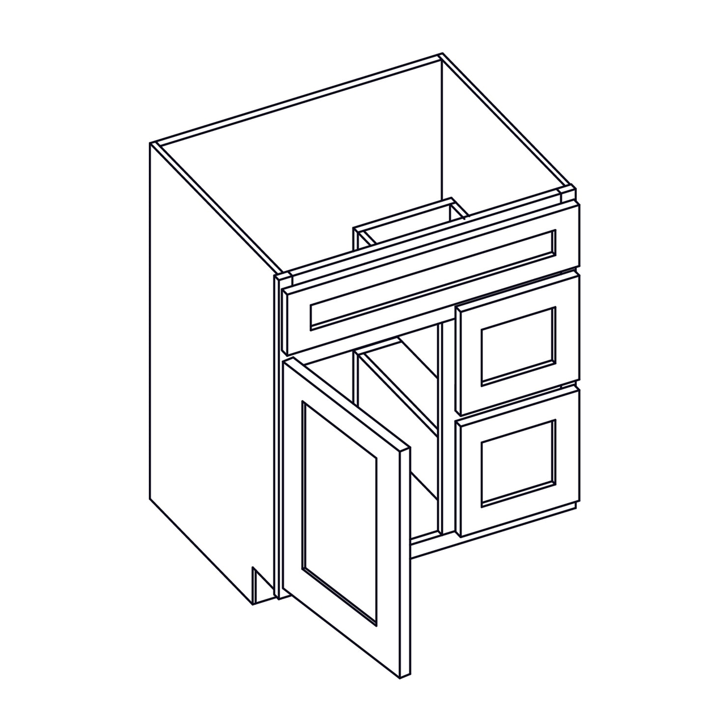 Vanity Combo Cabinet | Drawer Right | 30 inch - VSBDR30