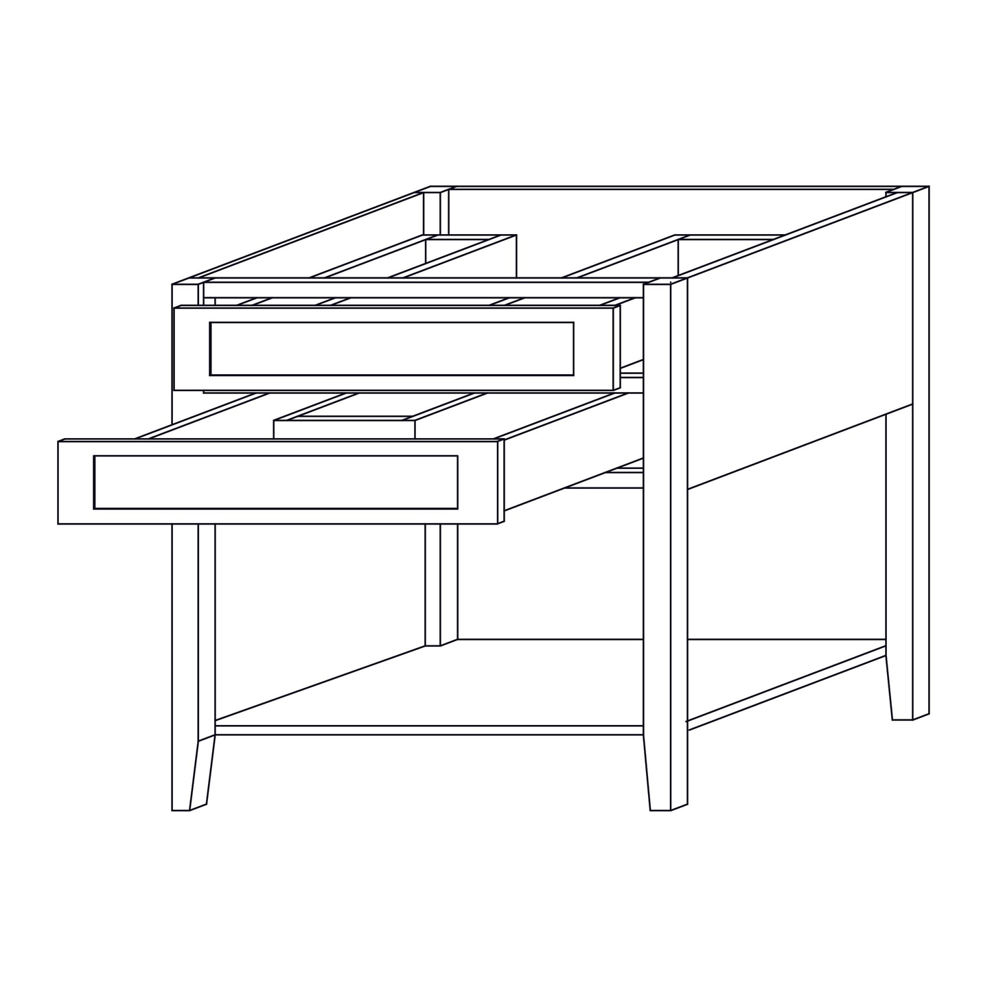 Open Shelf Vanity Sink Base - 36 inch - VSBOS36