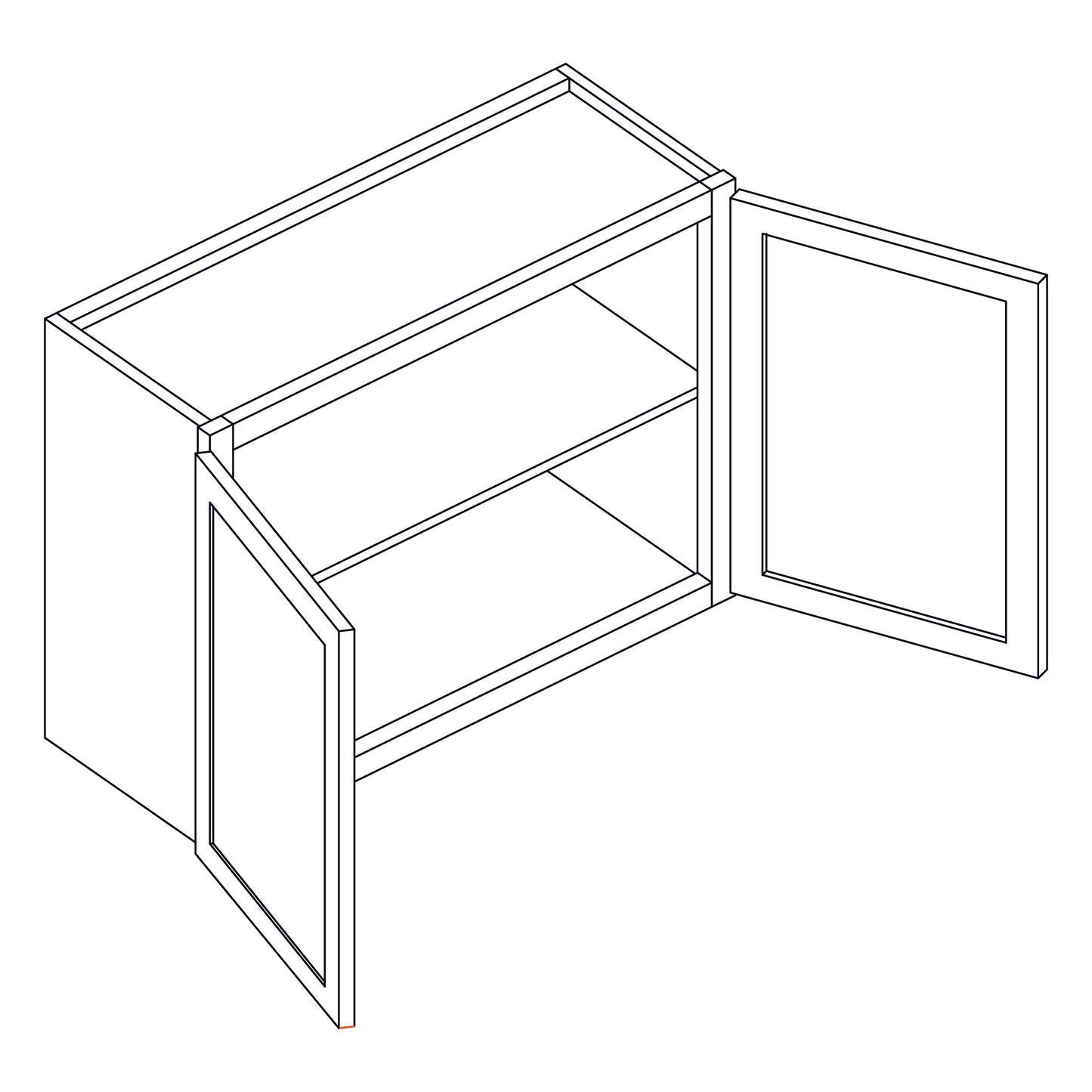 Wall Cabinet - Double Door - 36x24 inch - W3624 | SG