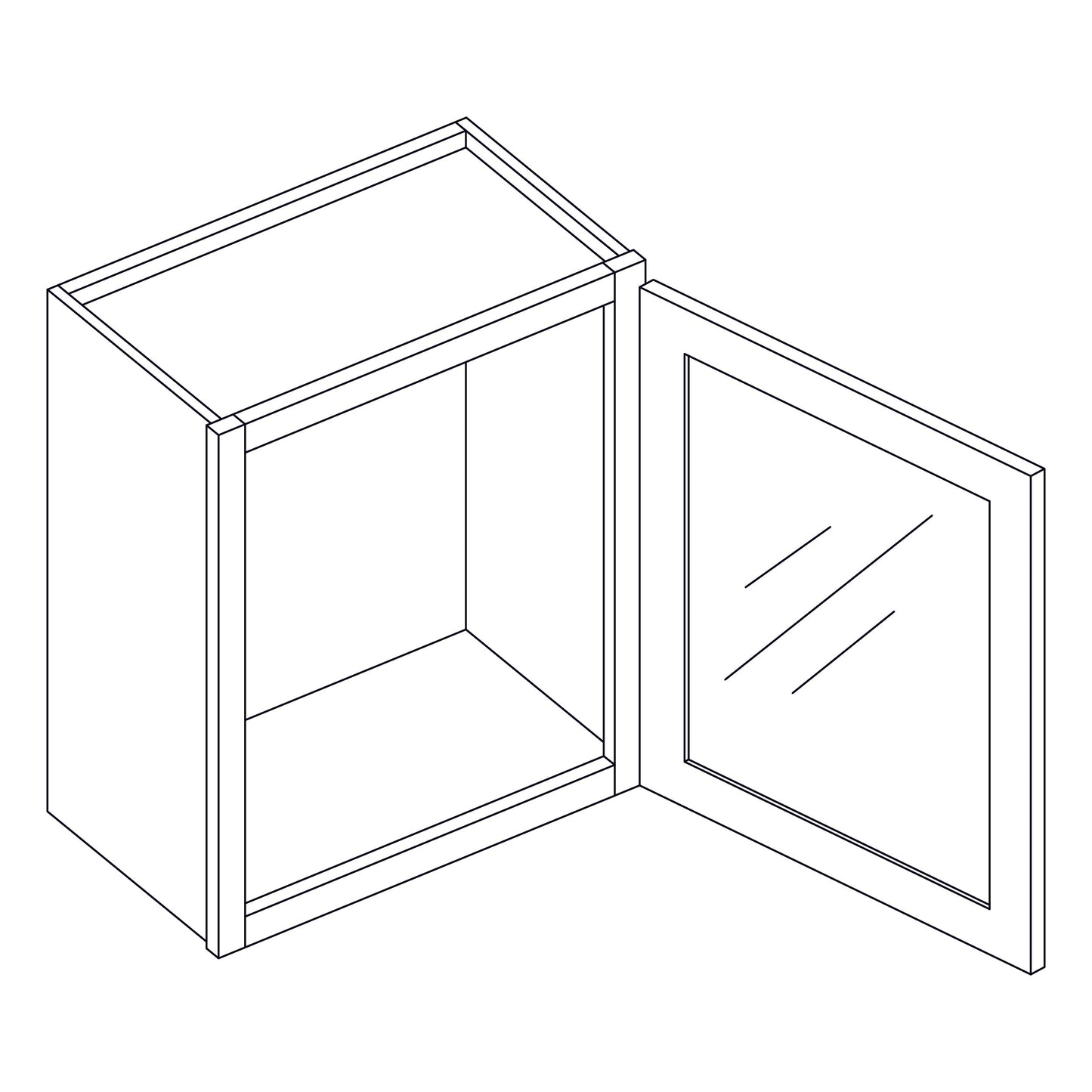 Wall Cabinet - Wall Stacking Cabinets with Glass - 18x15 inch - WS1815