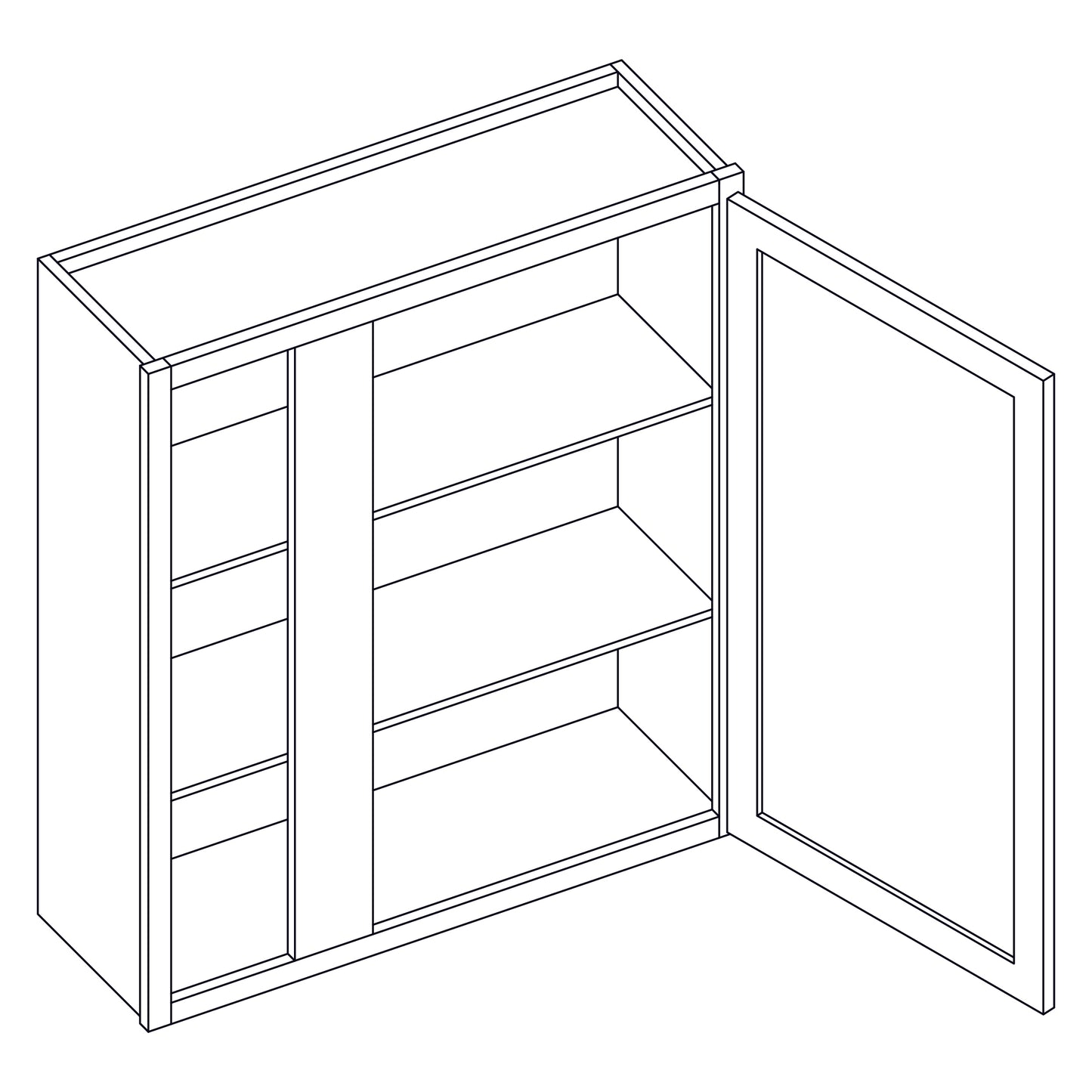 Wall Cabinet - Blind Wall Cabinet - 24x30 inch - BW2430