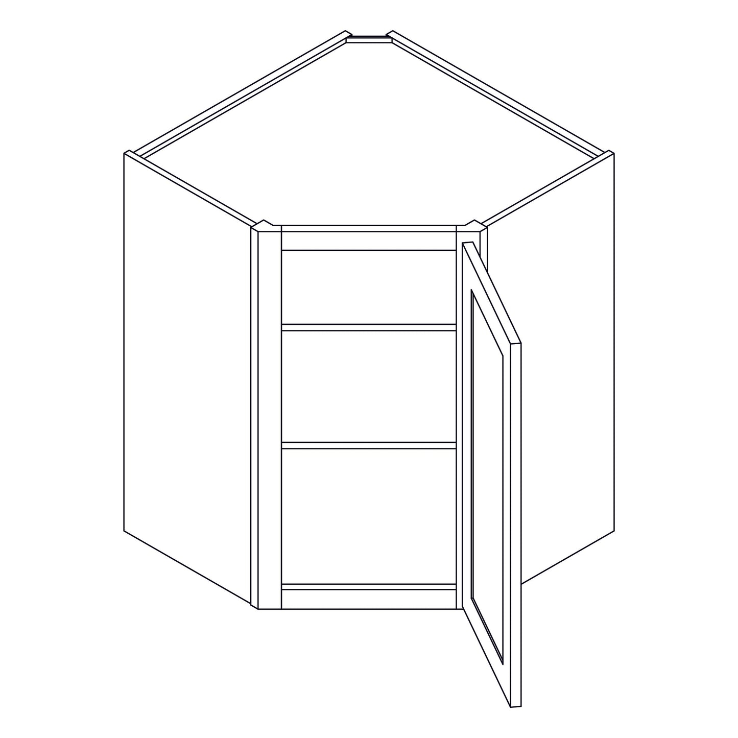 Wall Cabinet - Corner Wall Cabinet - 24x30 inch - CW2430 SG