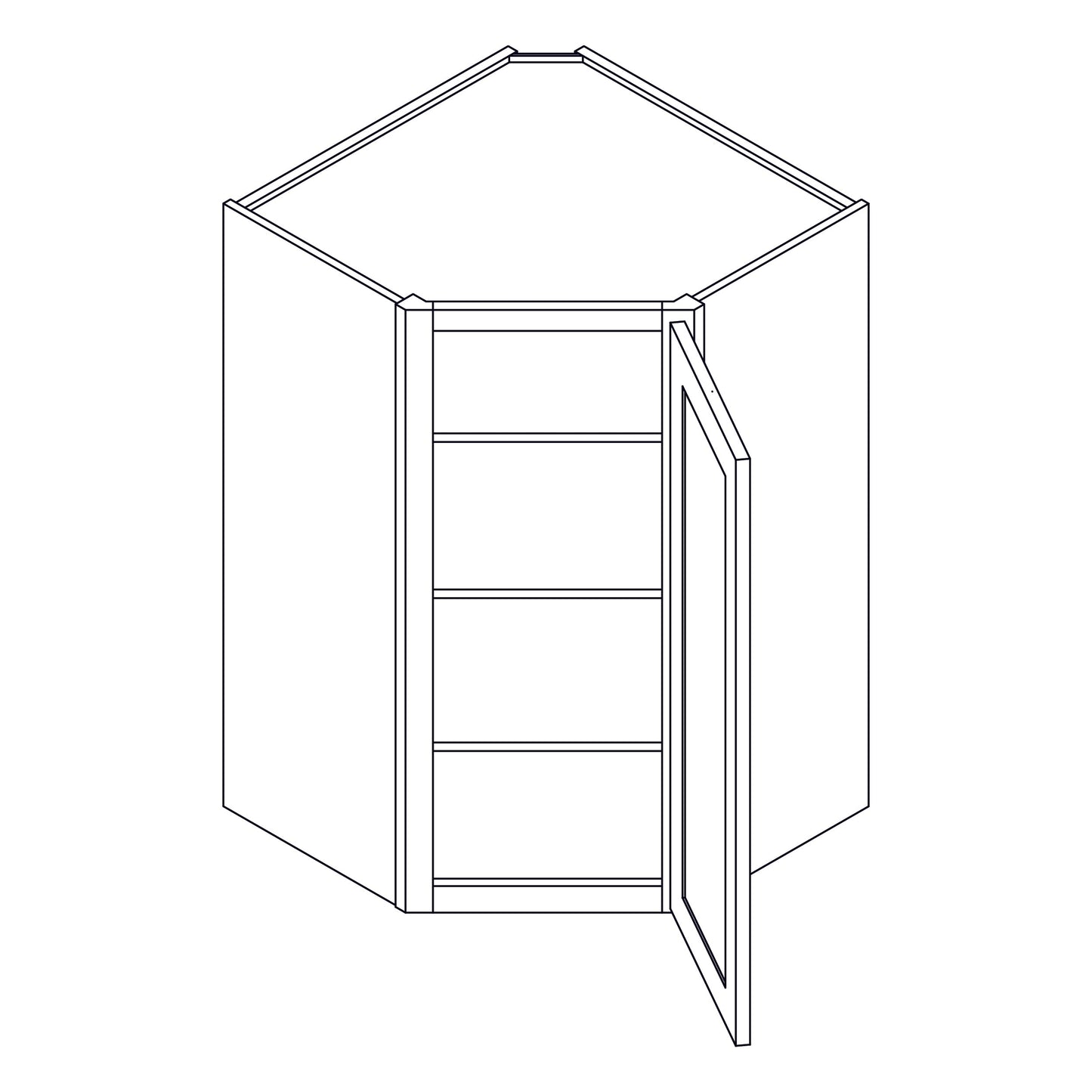 Wall Cabinet - Corner Wall Cabinet - 24x42 inch - CW2442 | SG