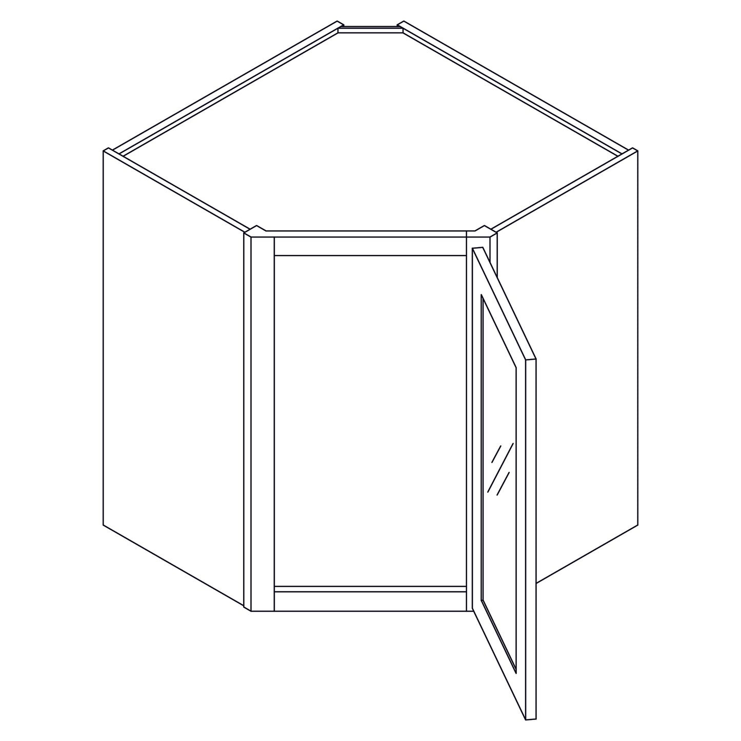 Wall Cabinet - Corner Wall Stacking Cabinets - 24x15 inch - CWS2415