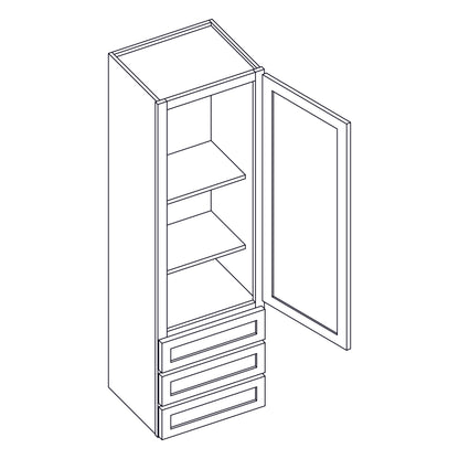 Wall Tower with 3 Drawers 15x54x15 inch - DWR1554