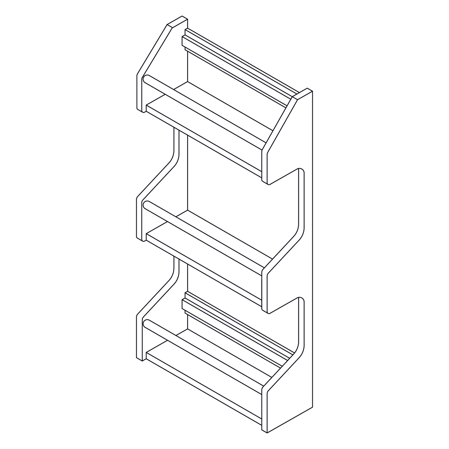 Spice Rack - Door Mount for 18 inch Door | Natural - SRD12