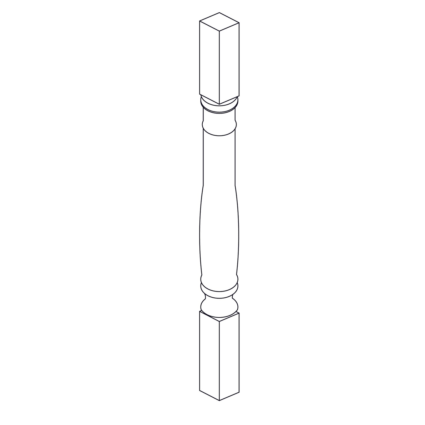 Turned Post - 5x35.5 inch - TPOSTP5