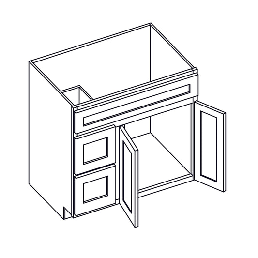 Vanity Combo Cabinet | Drawer Left | 36 inch - VSBDL36