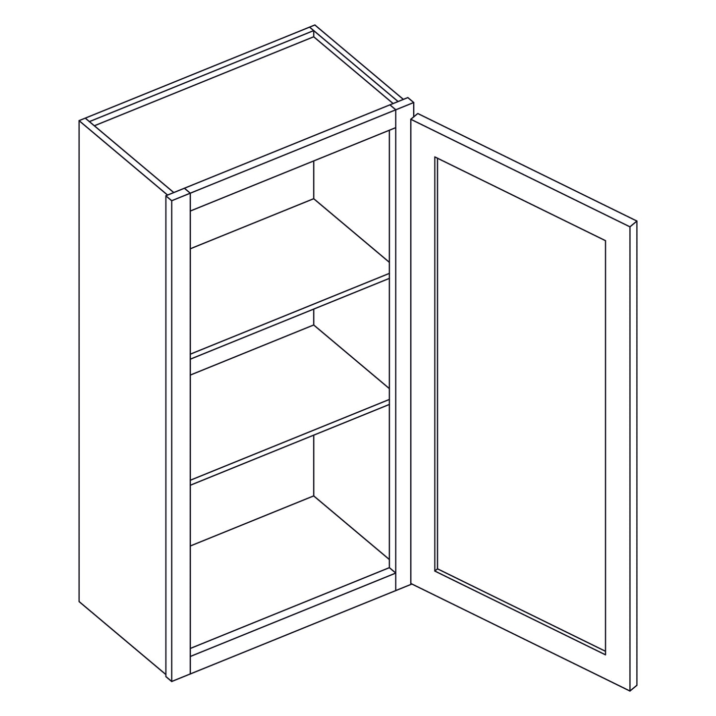 Wall Cabinet - Single Door - 15x30 inch - W1530