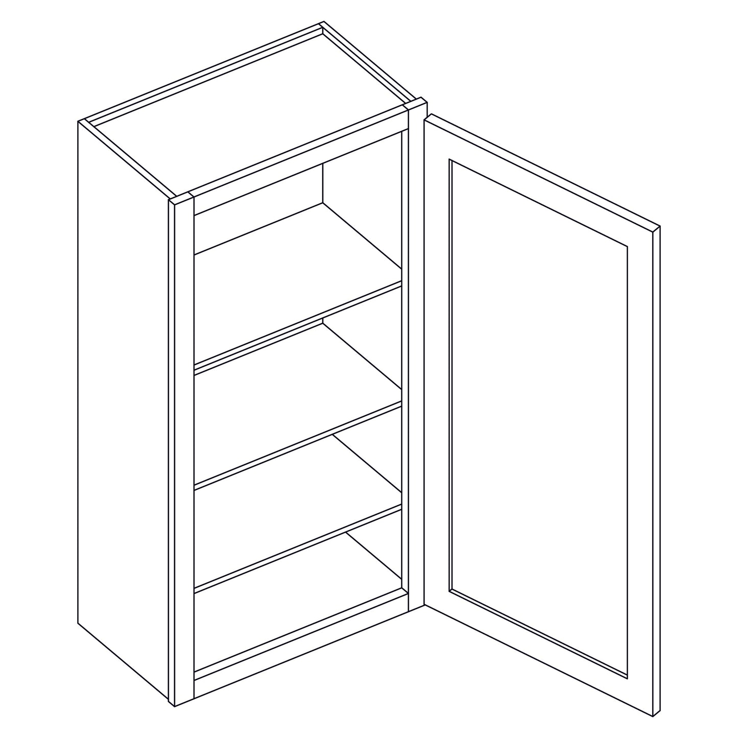 Wall Cabinet - Single Door - 21x42 inch - W2142 | SG
