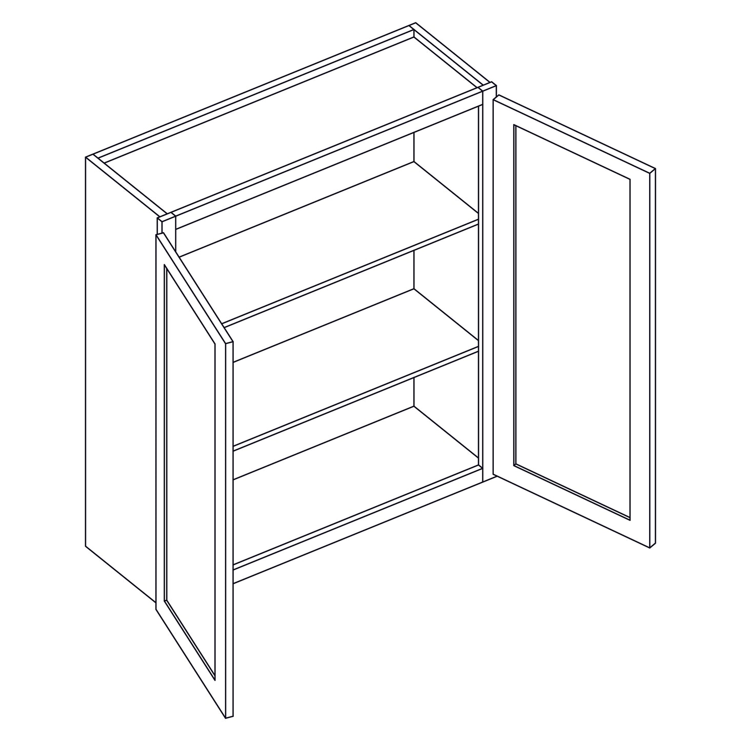 Wall Cabinet - Double Door - 24x36 inch - W2436-2