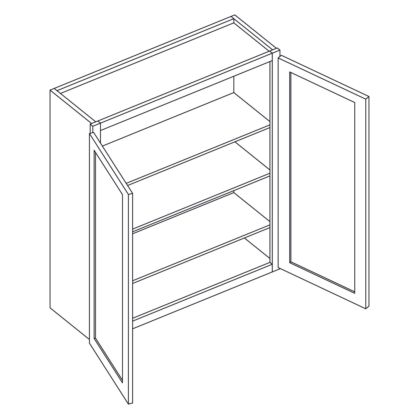 Wall Cabinet - Double Door - 33x42 inch - W3342 | SG