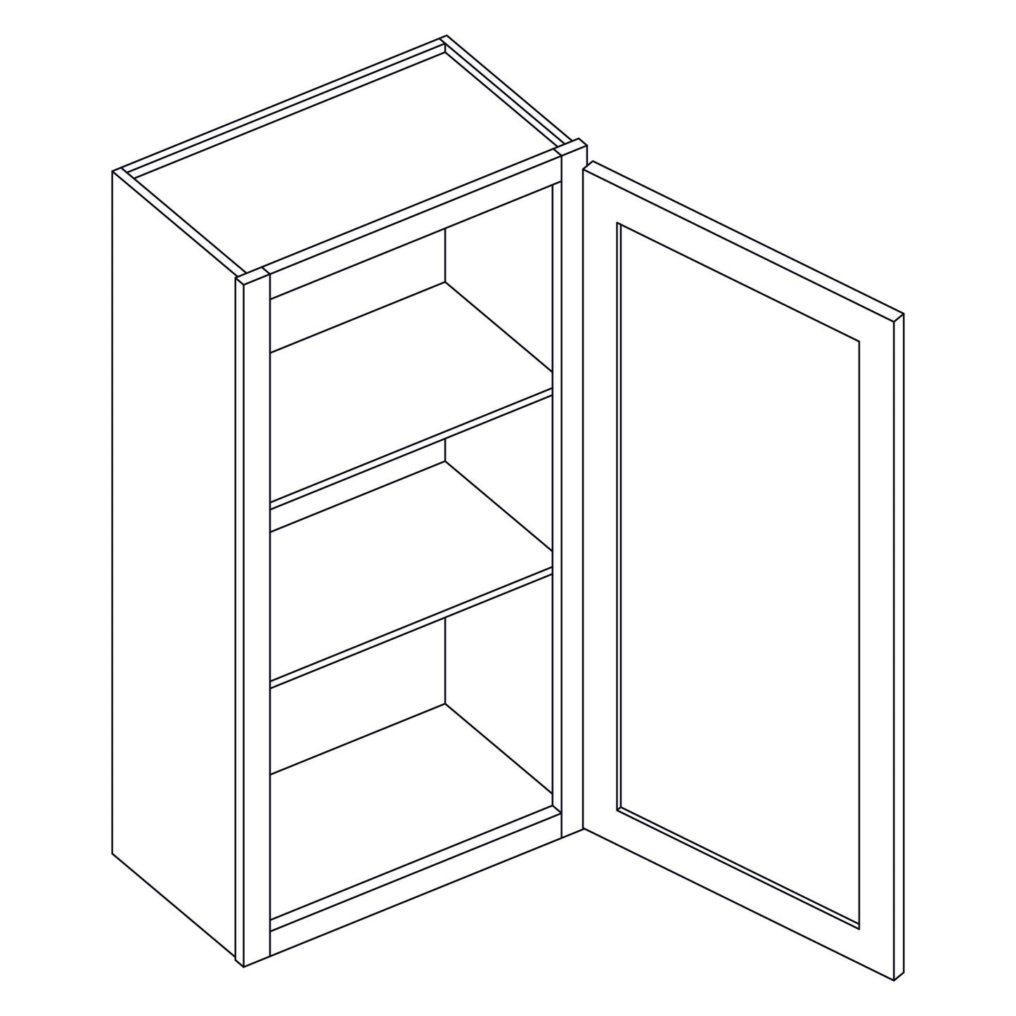 Wall Cabinet - Single Door - 9x30 inch - W930 | SG