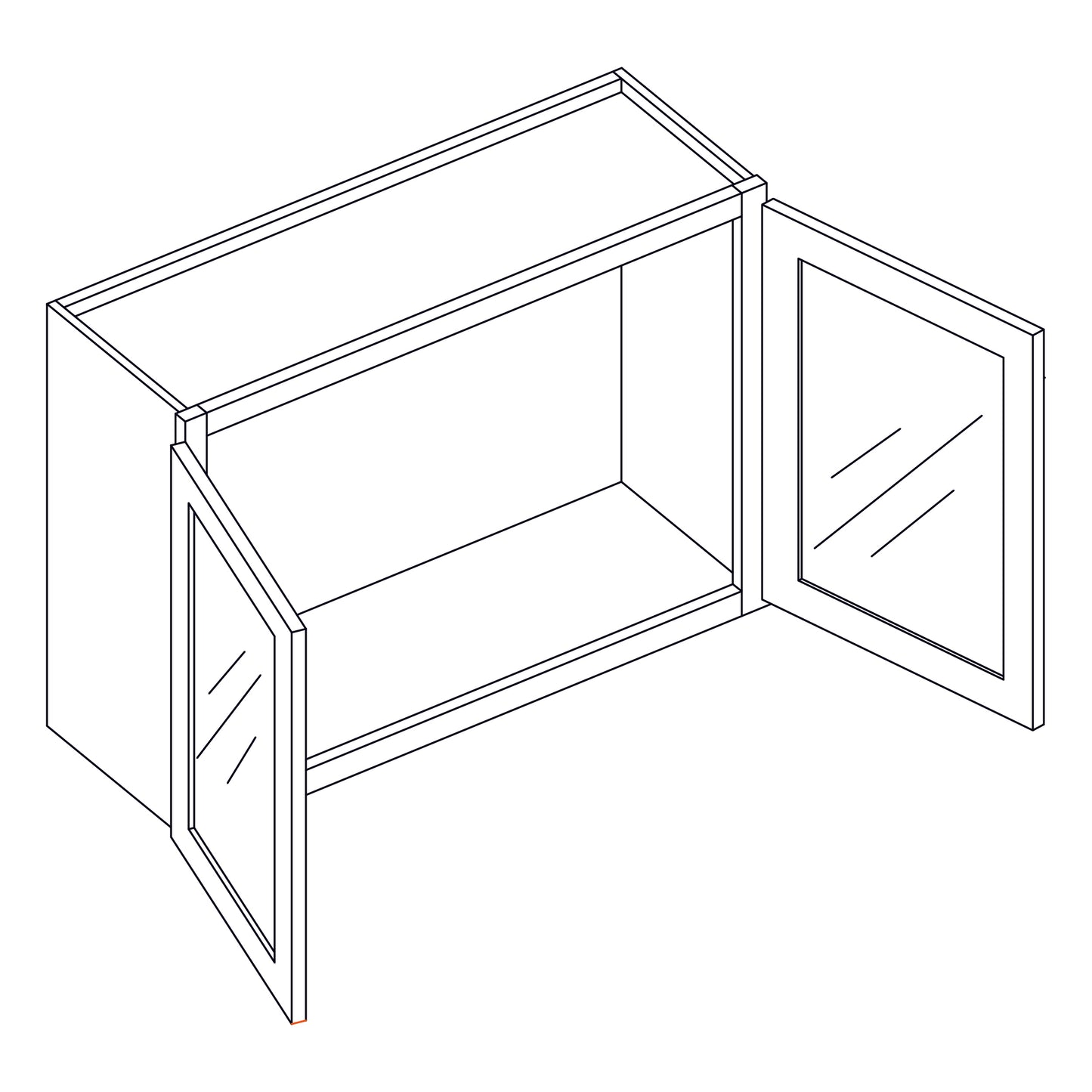 Wall Cabinet - Wall Stacking Cabinets with Glass - 24x15 inch - WS2415-2