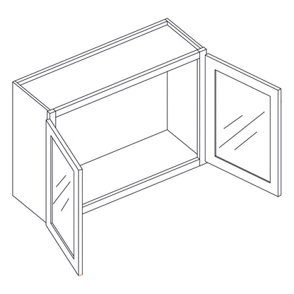 Wall Cabinet - Wall Stacking Cabinets with Glass - 24x15 inch - WS2415-2
