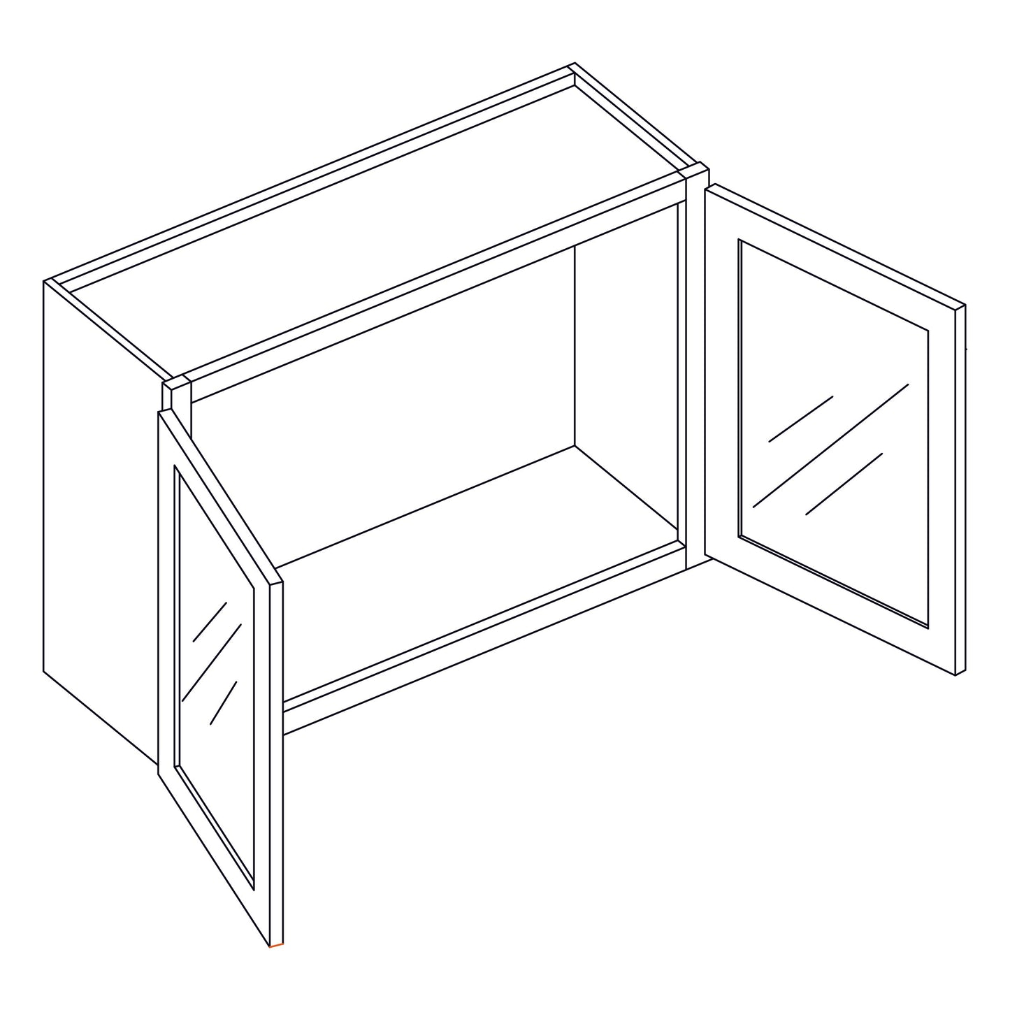 Wall Cabinet - Wall Stacking Cabinets with Glass - 30x15 inch - WS3015-2