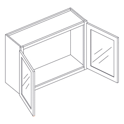 Wall Cabinet - Wall Stacking Cabinets with Glass - 30x15 inch - WS3015-2
