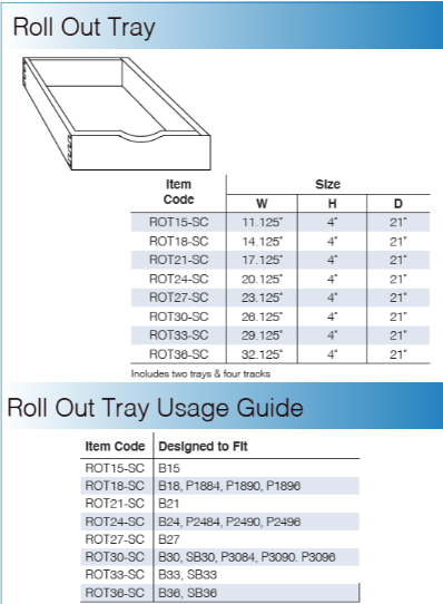 Roll Out Tray - 19 inch 2 pack -  ROT24-SC